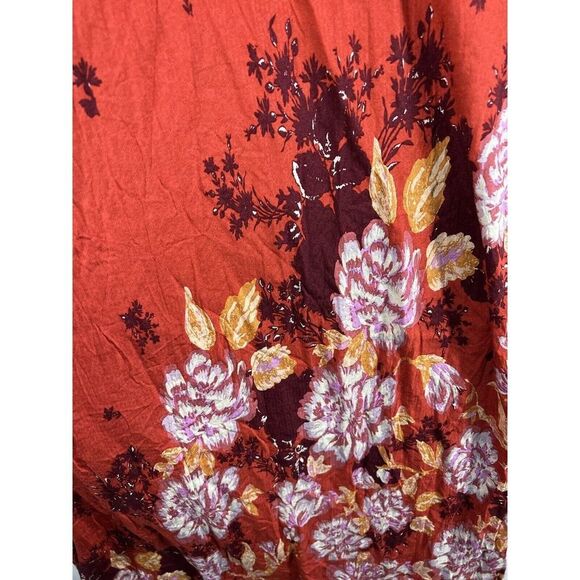 Free People Get To You Floral Maxi Slip Dress In Scarlet Combo - Picture 9 of 10